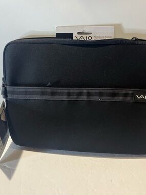 Vaio Black Laptop Sleeve with Front Carry Strap